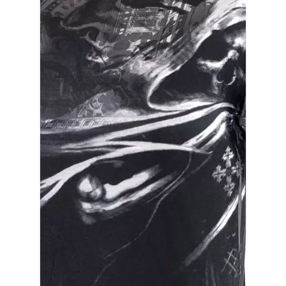 Rebel Saints by Affliction Men's T-shirt DARK DEATH Biker Skull Tattoo S-5XL - Picture 5 of 8